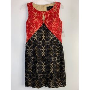 NWT Womens Cenia Sz 4 Sheath Lace Overlay Dress Sleeveless Stretch 6082 $129